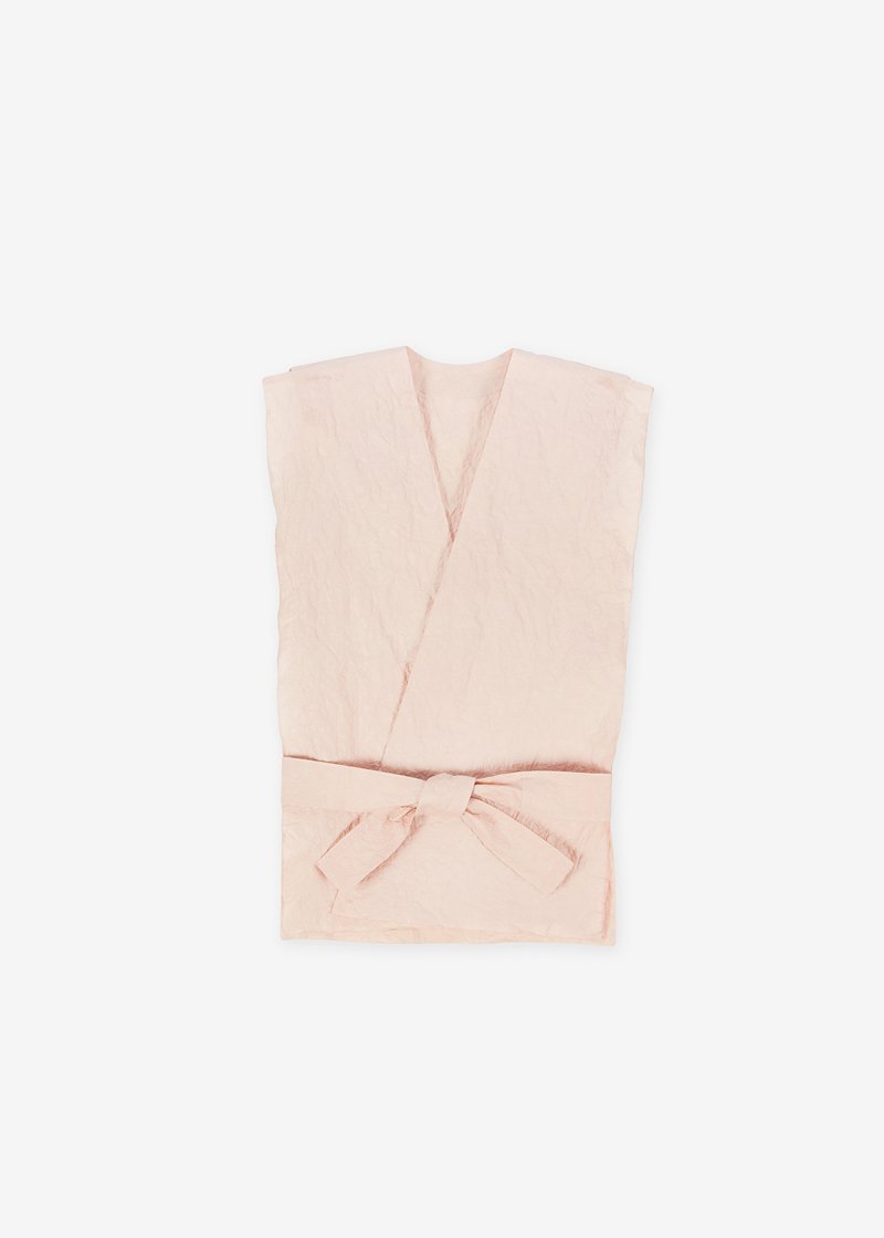 67. Kamikoromo kimono vest - Akane herbal dyeCosmic Wonder's Kamikoromo. The ume flower color comes from an Akane herbal dye. Kamikoromo are paper robes made of handmade washi paper.