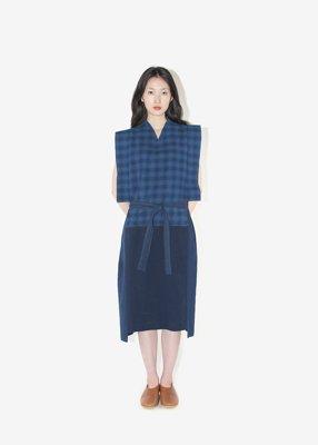 44. Bingo-kasuri Kimono dress - indigo