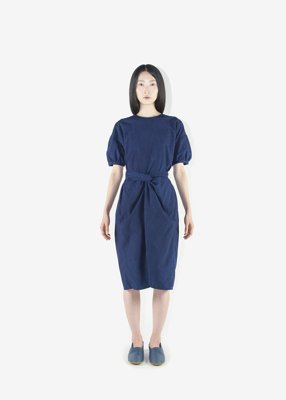 66. Wrapped dress - Ryukyu indigoCosmic Wonder's symbolic wrapped dress. Made with organic cotton broad cloth. Comes in natural, white, black, beige, lac herbal dyed pink, pomegranate herbal dyed green and Ryukyu indigo.