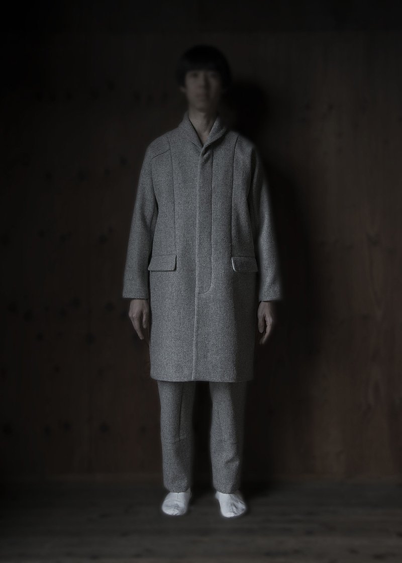 27. Melton wool coat and pants | grayMade of 100% pure sheep's thick melton wool. With white organic cotton lining. Comes in black, gray and beige.