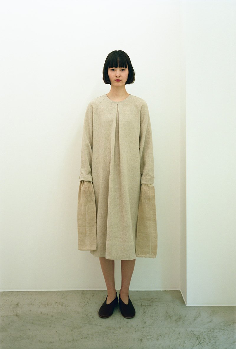 20. Wool and linen smock dressMade from a light weight wool and ramie blend fabric. Front of tuck drape.