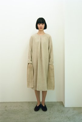 20. Wool and linen smock dressMade from a light weight wool and ramie blend fabric. Front of tuck drape.
