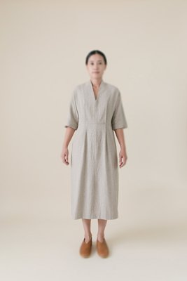 38. Kago-ori dressWoven cotton fabric involving classical Japanese Kagome patterns. Woven with an antique dobby weaving machine.