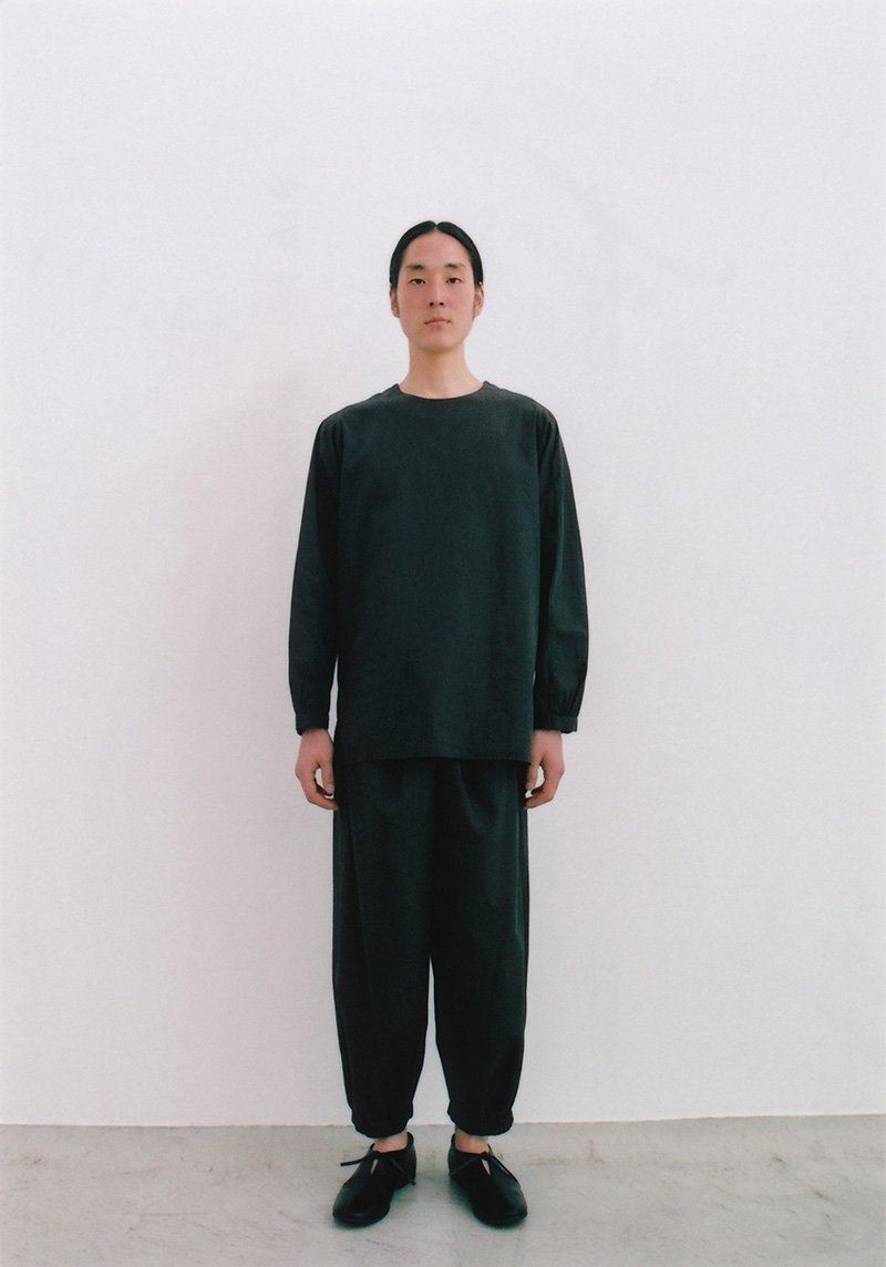 28.Silk cotton round sleeves pullover shirt, Silk cotton wrapped pants
