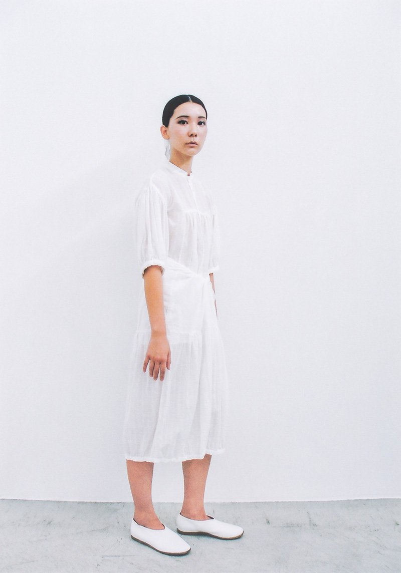 Khadi cotton mandarin collar shirt and gathered wrapped pants