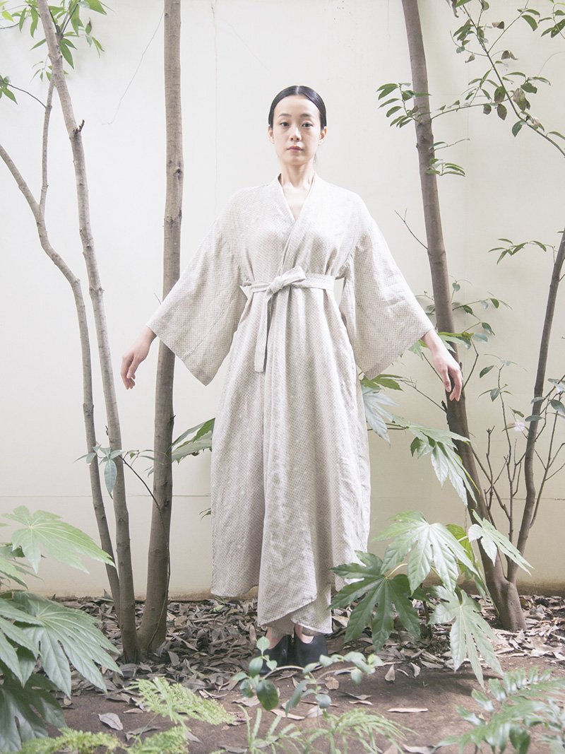 26 Umi-Hagoromo Ryukyu koromo Linen dressMade from Linen. Print inspired by vintage Okinawan fabric.