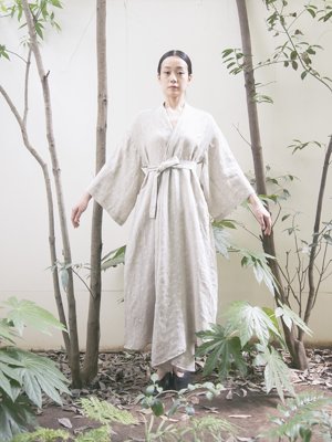 26 Umi-Hagoromo Ryukyu koromo Linen dressMade from Linen. Print inspired by vintage Okinawan fabric.