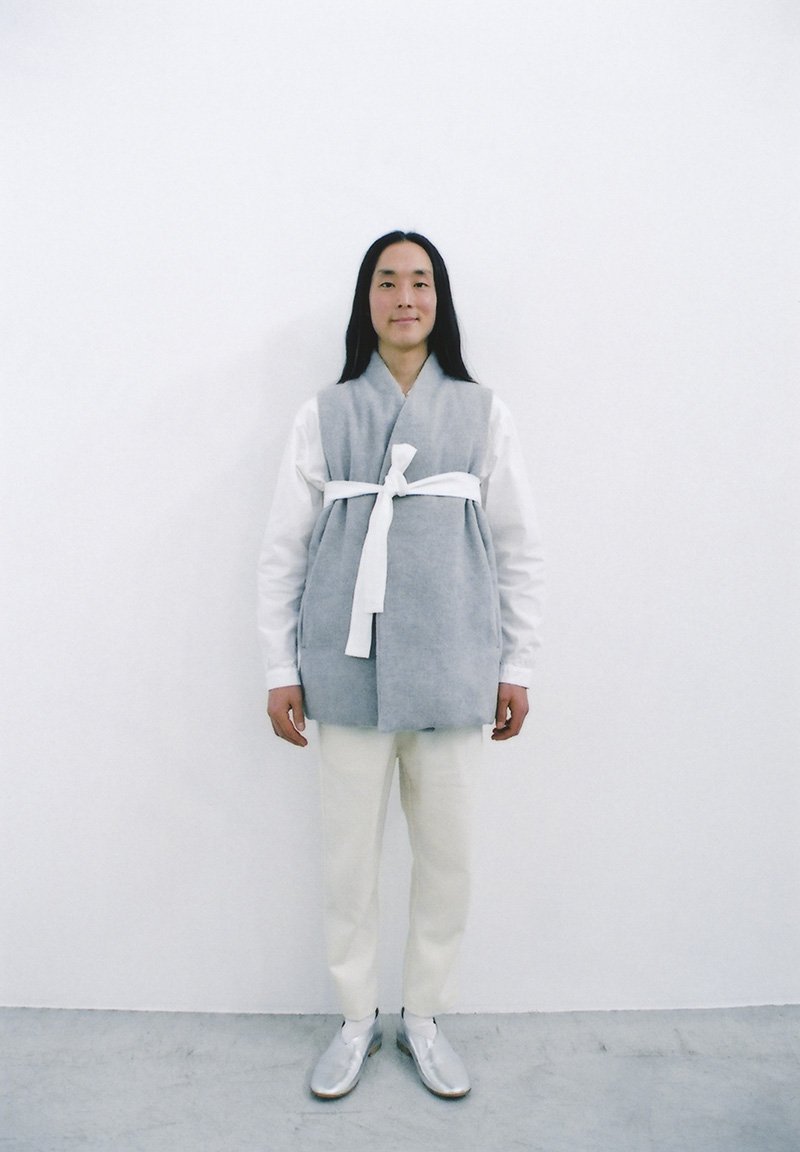 Beautiful folk down haori vest, Flannel wool wrapped pants