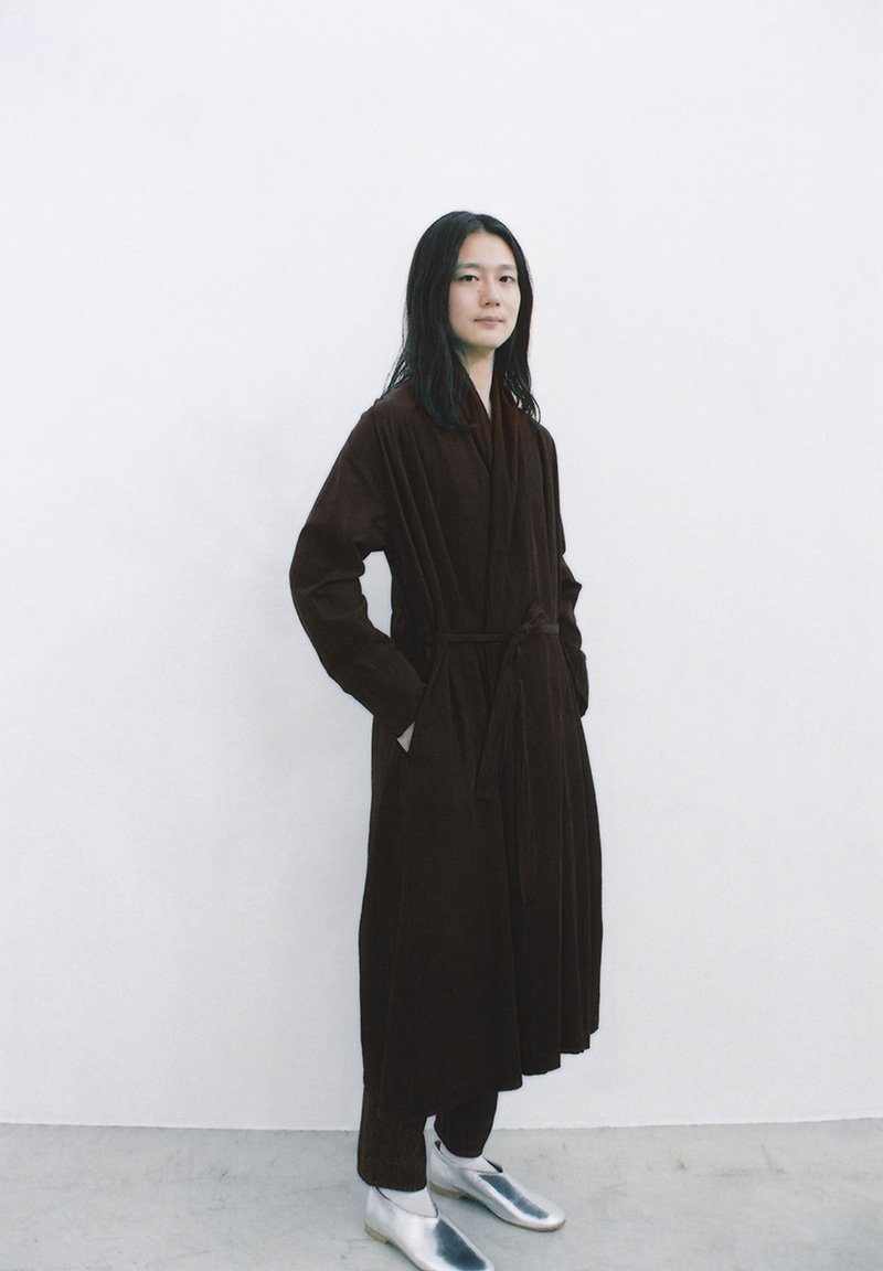 Beautiful Silk cotton mud dyed earth soil colored haori robe