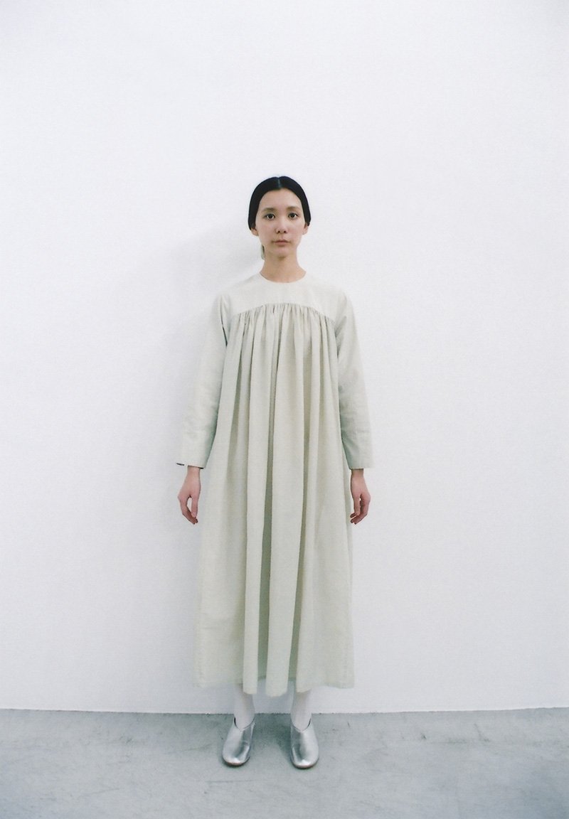 Beautiful Silk cotton jade pear colored house dress