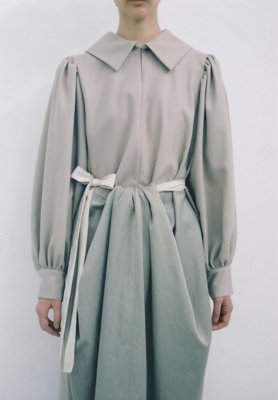 Beautiful Flannel wool big collared dress