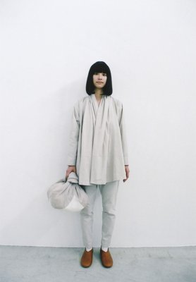 Beautiful Organic cotton sand colored haori jacket and tattuke, Hand-woven ramie furoshiki