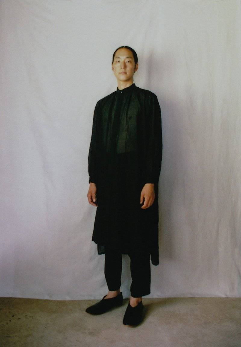 Silk cotton Celestial farmer shirt dress, Silk & Linen tattsuke