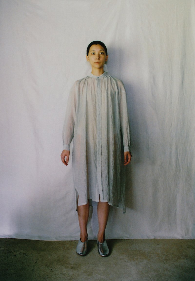 Silk cotton Celestial farmer shirt dress