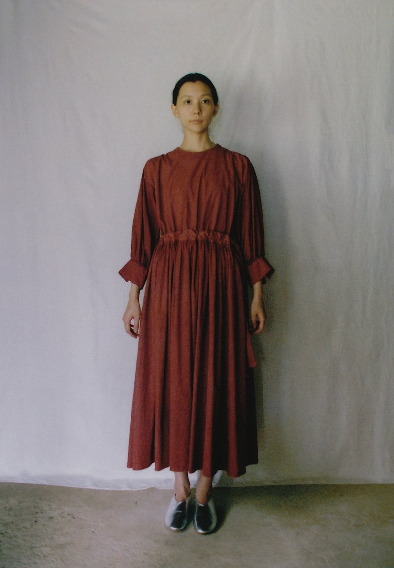 Organic cotton mud-dyed rose colored farmer dress