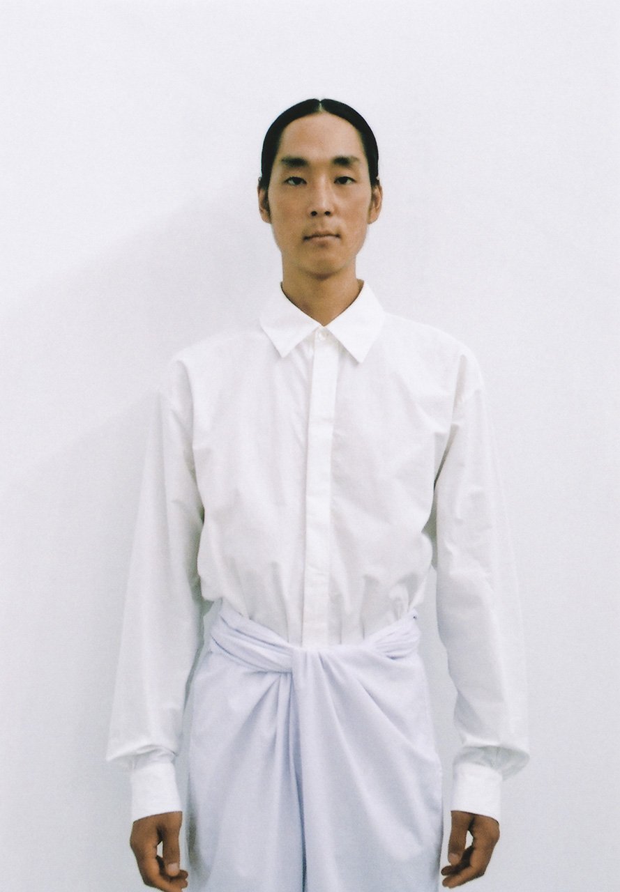 Organic cotton white colored shirt, Beautiful organic cotton light violet colored wrapped pants