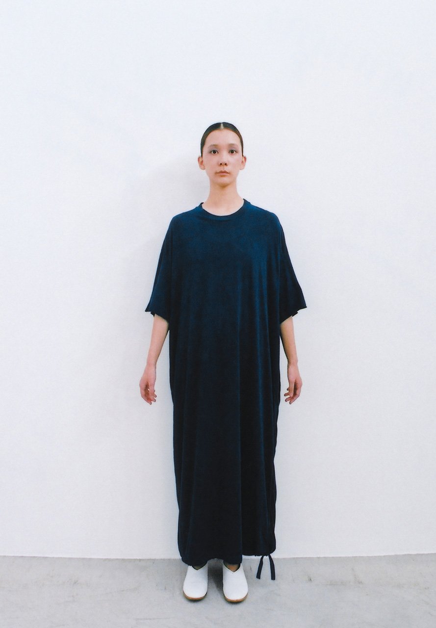Beautiful organic cotton precious Ryukyu indigo dyed big t-shirt dress