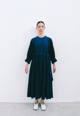 Beautiful organic cotton precious Ryukyu indigo dyed monastery dress