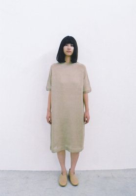 Silk linen wholegarment knit t-shirt dress