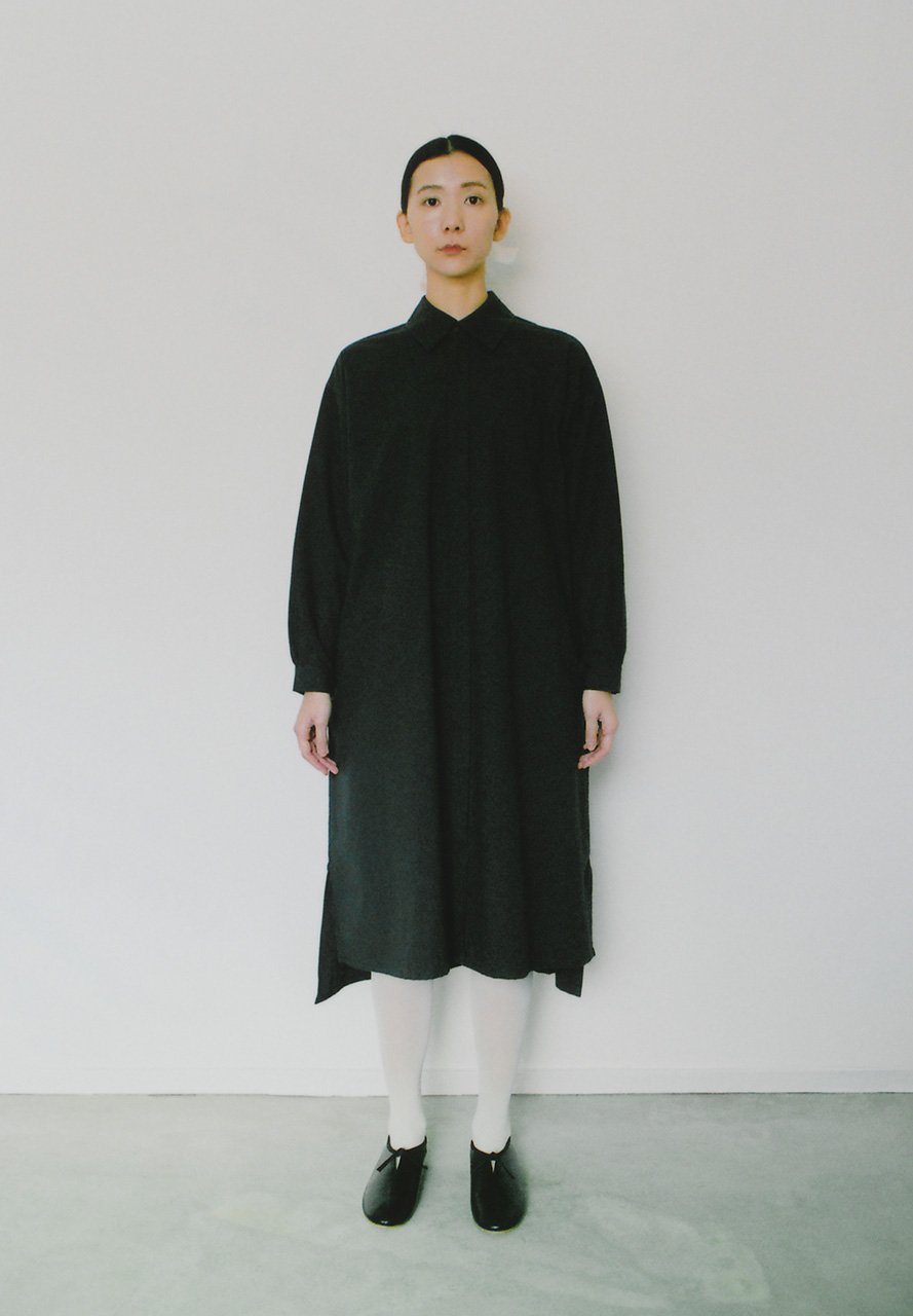 Cotton broad wool shirt black colored dress