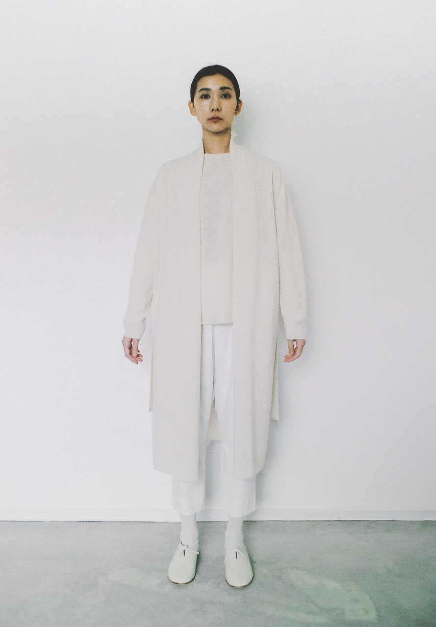 Cashmere white colored haori robe and sweater