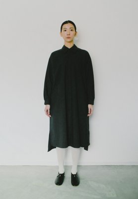 Cotton broad wool shirt black colored dress