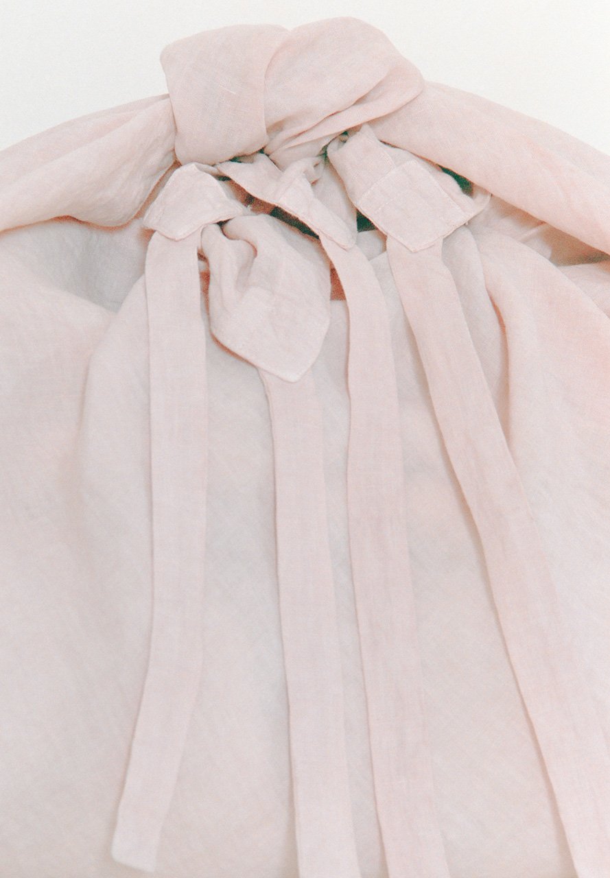 Organic Belgian linen sharinbai-sumi dyed Furoshiki from “Ryugu”