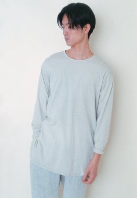 Organic cotton sharinbai-sumi dyed long sleeves pullover from “Ryugu”