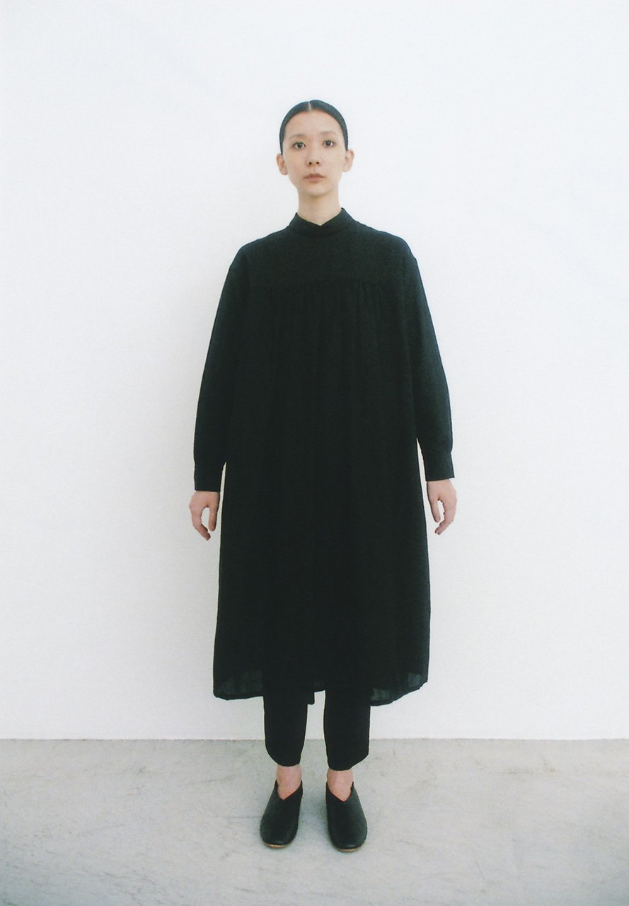 Light cotton ramie shirt dress, Linen noragi tattuke