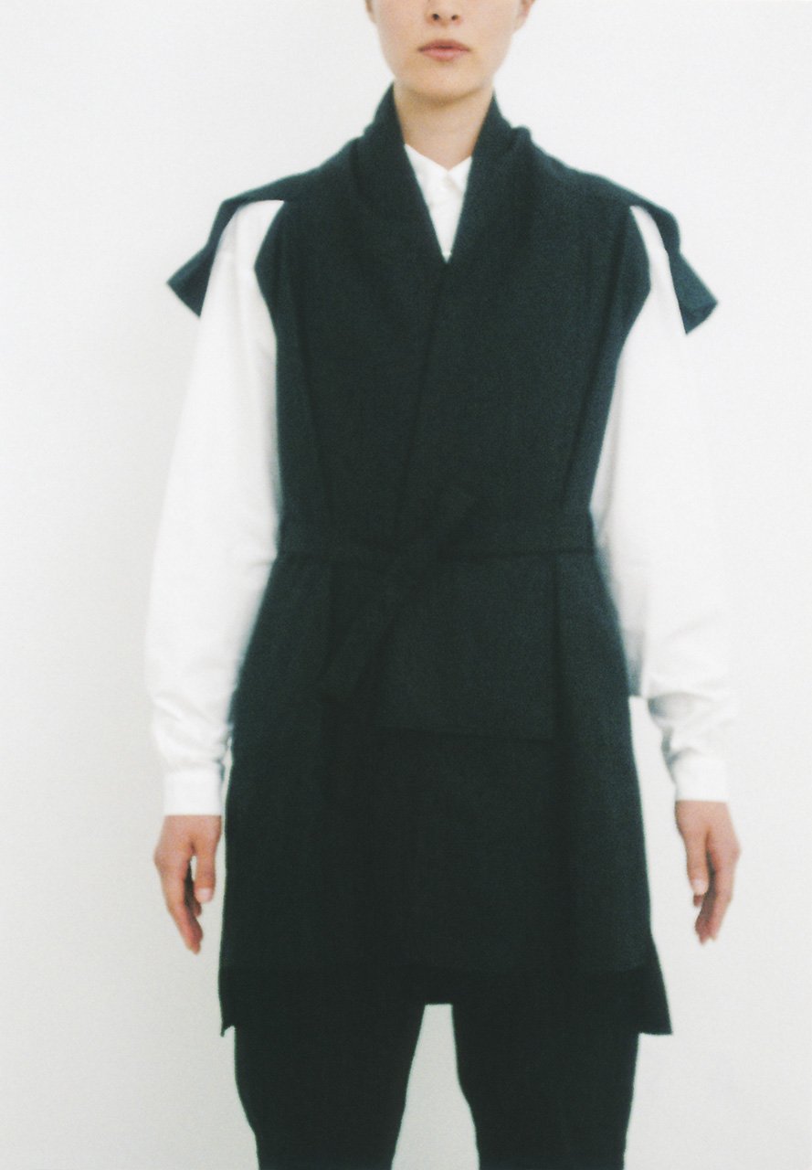 Hemp cotton noragi sleeveless haori