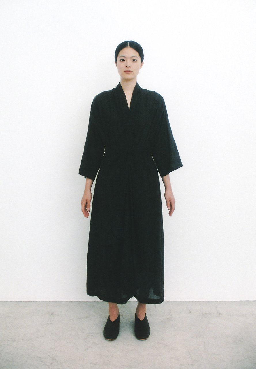 Hand-woven silk-cotton night wrapped dress