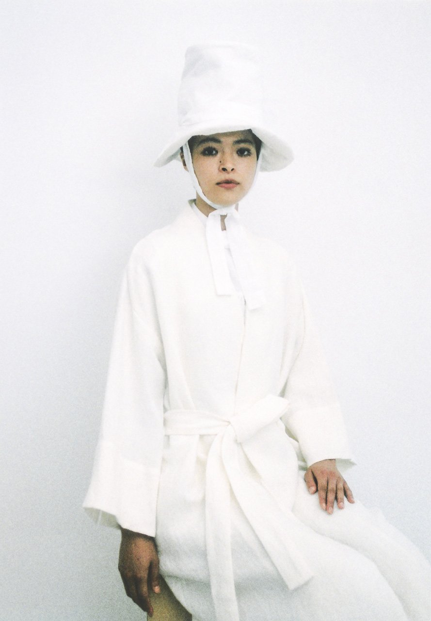 Linen noragi haori and farmer bowler hat