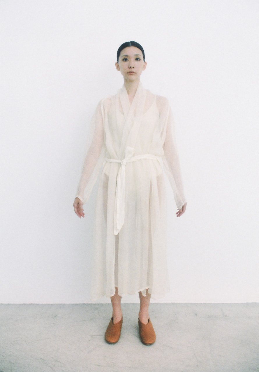 Fountain's kanro colored hand-woven silk haori robe