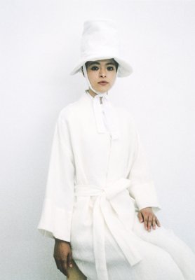 Linen noragi haori and farmer bowler hat