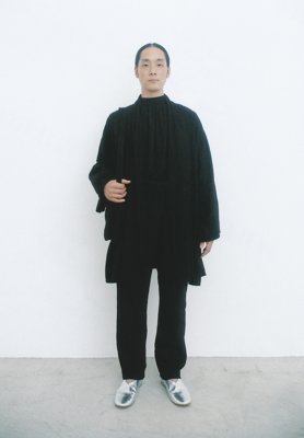 Hand woven cotton earth soil color by mud-dyed noragi haori, tattuke and shoulder bag