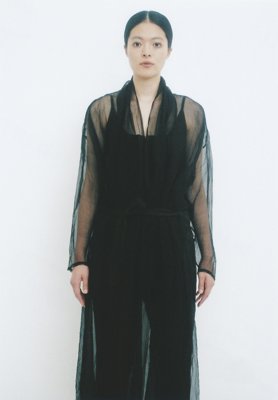 Fountain's earth soil color by mud-dyed hand-woven silk haori robe