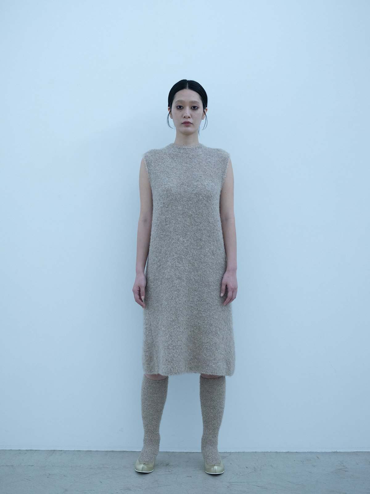 Alpaca loop knit vest dress