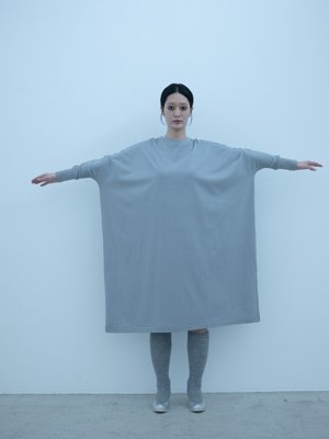 Cotton cashmere dolman sleeve t-shirt dress