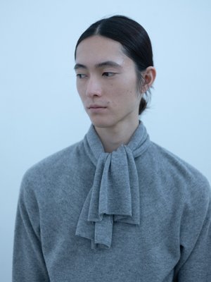 Cashmere Silk knit sweater and tenugui