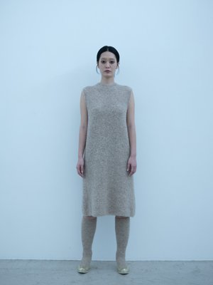 Alpaca loop knit vest dress