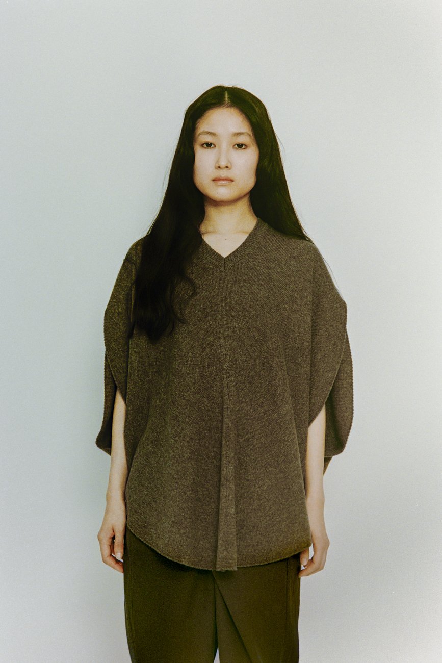Tasmanian wool knitted circular vest.