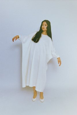 Cotton cashmere big jersey dress.