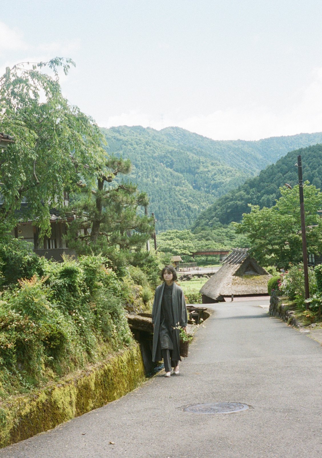 Organic cotton broadcloth sumi-dyed haori coat